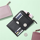 abordables Portefeuilles-Femmes Portefeuille Porte-Cartes de Crédit faux cuir Quotidien Fête Fermeture éclair Grande capacité Imperméable Léger Couleur Unie Noir Rose Claire Rouge clair