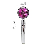 abordables appareils électroménagers-pommeau de douche à haute pression buse de pulvérisation à main à économie d&#039;eau pommeau de douche turbocompressé avec petit ventilateur fournitures de salle de bain