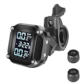 abordables Accesorios para motos y ATV-Sistema de alarma de monitoreo de temperatura de neumáticos de presión de neumáticos de motor tpms de motocicleta con 2 sensores externos