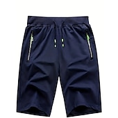 cheap Casual Shorts-Men&#039;s Sweat Shorts Shorts Summer Shorts Beach Shorts Drawstring Elastic Waist Straight Leg Plain Comfort Breathable Short Casual Daily Holiday Cotton Blend Sports Fashion ArmyGreen Black
