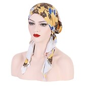 levne Klobouky-ženy tištěné předvázaný šátek elastický muslimský ženský turban měkký klobouk vypadávání vlasů pokrývka hlavy zábal pokrývka hlavy napínací šátek