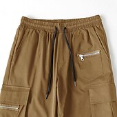 cheap Cargo Pants-Men&#039;s Cargo Pants Cargo Trousers Zipper Pocket Plain Comfort Breathable Outdoor Daily Going out Fashion Casual Black Khaki