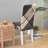 abordables Couverture de chaise de salle à manger-Housse de chaise de cuisine extensible housse de siège de chaise élastique pour salle à manger fête d&#039;hôtel douce durable lavable