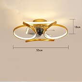 cheap Ceiling Fan Lights-LED Ceiling Fans Dimmable with Remote Contral Flower Design 55cm Flush Mount Ceiling Lamp Acrylic Lampshade Chandelier Bedroom Living Room
