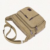 お買い得  メンズバッグ-メンズ ヴィンテージ キャンバス クロスボディ メッセンジャーバッグ – 旅行、仕事、日常使いに最適なマルチポケット ショルダーバッグ
