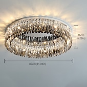 abordables Lustres-Lustre 60/80cm led cristal plafonnier cercle design design unique encastré lumières acier inoxydable led style nordique 110-240v