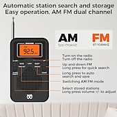 Χαμηλού Κόστους Ραδιόφωνα και Ρολόγια-cappsu am/fm φορητό ραδιόφωνο προσωπικό ραδιόφωνο με εξαιρετική λήψη που τροφοδοτείται από 2 μπαταρίες aaa (δεν περιλαμβάνονται στη συσκευασία) με στερεοφωνικά ακουστικά μεγάλη οθόνη lcd ξυπνητήρι