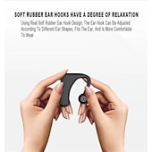 お買い得  ワイヤレスヘッドホン-1PC ワイヤレスBluetoothビジネスヘッドフォン マイク付き ボイスコントロール ハンズフリーイヤフォン ステレオノイズキャンセリング イヤーフックBluetoothヘッドセット スマートフォン用