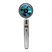 abordables appareils électroménagers-pommeau de douche à haute pression buse de pulvérisation à main à économie d&#039;eau pommeau de douche turbocompressé avec petit ventilateur fournitures de salle de bain
