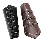 cheap Armor-Punk &amp; Gothic Medieval Renaissance Masquerade Wristband Ren Faire Warrior Knight Ritter Viking Drawstring Archery Men&#039;s Women&#039;s Viking Halloween Carnival Performance Stage Masquerade Adults&#039; Bracers