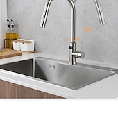 cheap Pullout Spray-Touchless Sensor Kitchen Faucet Sink Mixer Tap Touch on with Pull Out 2 Mode Sprayer, Digital Display 360 Swivel Single Handle Taps Stainless Steel Deck Mounted, Water Vessel Taps