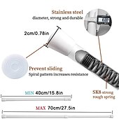 economico Accessori per tende-asta per tende a tensione bianca aste a molla asta per tende espandibile regolabile, per bagno, cucina, finestra, armadio, armadio, libreria progetti fai da te