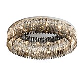 abordables Lustres-Lustre 60/80cm led cristal plafonnier cercle design design unique encastré lumières acier inoxydable led style nordique 110-240v