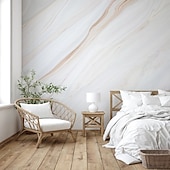 preiswerte Tapeten-Coole Tapeten, abstrakte Marmortapete, Wandbild, weißer Aufkleber, abziehbares PVC/Vinyl-Material, selbstklebend/Kleber erforderlich, Wanddekoration für Wohnzimmer, Küche, Bad
