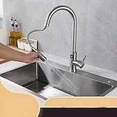 cheap Pullout Spray-Touchless Sensor Kitchen Faucet Sink Mixer Tap Touch on with Pull Out 2 Mode Sprayer, Digital Display 360 Swivel Single Handle Taps Stainless Steel Deck Mounted, Water Vessel Taps