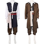 olcso Férfi jelmezek-Pirates of the Caribbean Karib-tenger kalózai Szerepjáték Jelmezek Felszerelések Jelmez Szerepjáték Cosplay jelmez Filmsztár jelmez for Férfi Felnőttek Álarcos mulatság
