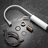 お買い得  浴室・洗面台用水栓金具-バスルームのシンクの蛇口 - 回転可 / クラシック / センターセットタイプ 電気メッキ / 塗装仕上げ デッキマウント シングルハンドルつの穴Bath Taps