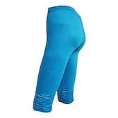 olcso Sima leggings-Női Jóga nadrág Napvédő Hasformáló Alakformáló Magas derék Jóga Fitnesz Edzőterem edzés Háromnegyedes leggingek Alsók Ibolya Fekete Fehér Sport Sportruházat Nagy rugalmasságú Sovány