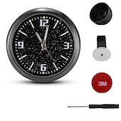 abordables Colgantes y ornamentos para coche-Nueva actualización de accesorios de reacondicionamiento de automóviles con reloj de cielo estrellado luminoso, adornos electrónicos de cuarzo, reloj aplicable para todos los automóviles
