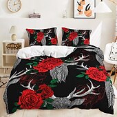 economico Set copripiumino-2 pezzi / 3 pezzi rosa fiore vintage san valentino collezione matrimonio set trapunta due pezzi set tre pezzi include un copripiumino 1 o 2 copricuscini set biancheria da letto