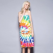 abordables ensembles de serviettes de plage-Serviette de plage tie dye, serviettes de plage de couleur hippie sans sable surdimensionnées, grande serviette de bain douce sup, serviette de bain absorbant l&#039;eau pour hommes, femmes, voyage,