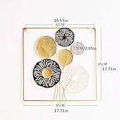 abordables décoration murale en métal-Décoration murale 1pc, décoration murale en métal conçue avec une feuille de lotus, décoration murale suspendue rustique, art mural en métal de ferme, décoration murale moderne pour le bureau de la chambre à coucher du salon