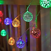 お買い得  電池式-ディスコボールミラー LED パーティーライトストリングクリスマスランタン休日の壁窓木の装飾屋内屋外パティオパーティー庭庭子供寝室リビング 1.5 メートル/3 メートル 10led/20led