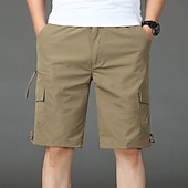 baratos Clássico-Homens Bermuda Cargo Calção Shorts de verão Shorts de Trilha Com Cordão Cintura elástica Bolso multi Tecido Conforto Macio Comprimento do joelho Ao ar livre Diário Para Noite Moda Casual Exército