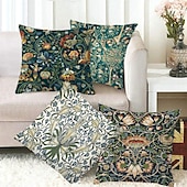 billige blomster- og plantestil-4.0 stk Polyester Putecover, Trykt mønster Enkel Fritid Kvadrat Tradisjonell Klassisk