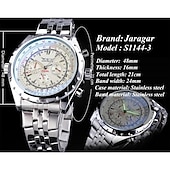 cheap Mechanical Watches-JARAGAR Mechanical Watch for Men Aviator Series Military True Men Sport Automatic Watch Luxury Stainless Steel Mechanical Male Clock Hour Luminous Wristwatch Blue Glass