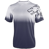 economico Maglie da uomo-Per uomo Manica corta Maglia in discesa Gradiente Lupo Bicicletta Superiore Ciclismo da montagna Cicismo su strada Verde foresta Nero Verde Elastene Poliestere Traspirante Asciugatura rapida