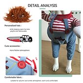 billiga Halloween husdjurskostym-hunddräkt,hund katt hundkläder hundkläder valpkläder hundkläder cosplay 1 kostym bomullsblandning hund katt kostym för halloween