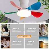 cheap Ceiling Fan Lights-LED Ceiling Fans Dimmable with Remote Contral 82cm Flush Mount Ceiling Lamp Acrylic Lampshade Chandelier Bedroom Living Room