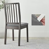 abordables Funda para silla de comedor-Fundas de asiento de terciopelo para comedor, color burdeos, elásticas, ajustadas, tapizadas, para sillas de comedor, fundas protectoras de muebles extraíbles y lavables con lazos