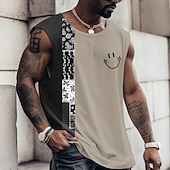  Per uomo Grafico Blocco di colori Maglietta smanicata Maglietta senza maniche per uomo Manica a Cappuccio maglietta Stampa 3D Girocollo Camicia Moda Designer Muscolo Quotidiano Sportivo Palestra
