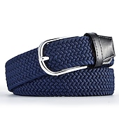 billige Belter til herrer-unisex flettede belter moteriktig enkel strikket spenne belte svart hvit lerret legering vanlig utendørs sport ideell gave