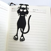 preiswerte Buchstützen &amp; Lesezeichen-1 Stück schwarze Katze Kunststoff-Lesezeichen-Umschlagschild, ausgehöhlte Mini-3D-Tier-Lesezeichen, Geschenk zum Schulanfang