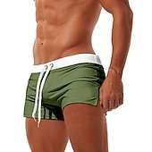 billiga boxersimbyxor för män-Herr Badshorts Lykra Boardshorts Underdelar Snabb tork Stretch Elastisk Snörning Ficka med blixtlås - Simmning Surfing Strand Vattensport Lappverk Höst Vår Sommar