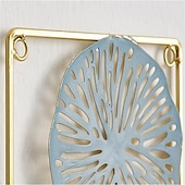 abordables décoration murale en métal-Décoration murale 1pc, décoration murale en métal conçue avec une feuille de lotus, décoration murale suspendue rustique, art mural en métal de ferme, décoration murale moderne pour le bureau de la chambre à coucher du salon