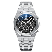 olcso Quartz órák-CHENXI Luxus Quartz Óra Férfiaknak Királyi Rozsdamentes Acél Vízálló Kronográf Sport Üzleti Hétköznapi Férfi Quartz Karóra Lumineszcens Órák Apák Napjára