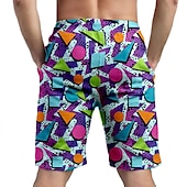cheap Bottoms-Doll Retro Vintage 1980s Beach Shorts Men&#039;s Costume Vintage Cosplay Vacation Beach Shorts