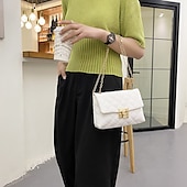 olcso Kézitáskák és bevásárlótáskák-Női Kézitáska Crossbody táska Válltáska Mobiltelefon táska PU bőr Iroda Napi Csat Állítható Nagy kapacitás Vízálló Tömör szín Fekete Fehér Bézs