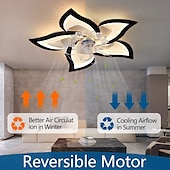 cheap Ceiling Fan Lights-LED Ceiling Fans Dimmable with Remote Contral Flower Design 25.7&quot; 5-Heads Flush Mount Ceiling Lamp Acrylic Lampshade Chandelier Bedroom Living Room