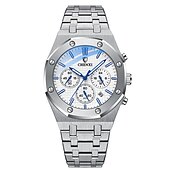 olcso Quartz órák-CHENXI Luxus Quartz Óra Férfiaknak Királyi Rozsdamentes Acél Vízálló Kronográf Sport Üzleti Hétköznapi Férfi Quartz Karóra Lumineszcens Órák Apák Napjára