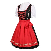 halpa Dirndl-Oktoberfest dirndl Trachtenkleader Dirndl pusero baijerilainen impi Saksa München Niityt Naisten Perinteinen tyyli kangas Pusero Leninki Esiliina