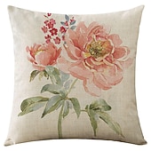 baratos estilo floral e plantas-4.0 pçs Poliéster Cobertura de Almofada, Imprimir Art Deco Vintage Lazer Quadrada Tradicional Clássico