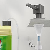 お買い得  水栓金具周辺部品-ソープディスペンサー ステンレススチール、カウンター下延長チューブキット付き、キッチンカウンタートップ内蔵シンクソープディスペンサー、17オンスボトル付き、ほとんどの石鹸容器22/26/28mmに適合します。