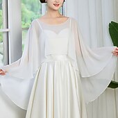economico Scialle del Capo-Cappotto avvolgente donna vintage elegante senza maniche avvolge con colore puro per matrimonio vestito estivo per impressionare