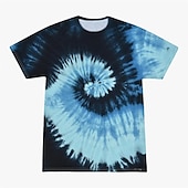 billige Retro grafikk-Disk Tie Dye T-skjorte Animé 3D Graphic Til Par Herre Dame Voksne Maskerade 3D-utskrift Fritid / hverdag