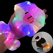 halpa Joululahjat-LED-hohtavat hiusnyörit poninhäntäpäähine joustava hiuslenkki yksivärinen karnevaalijuulasten asusteet